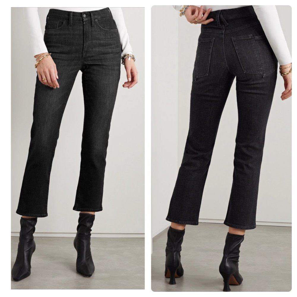 Good American Good Legs Straight Womens 12/31 Black Cashmere High Rise